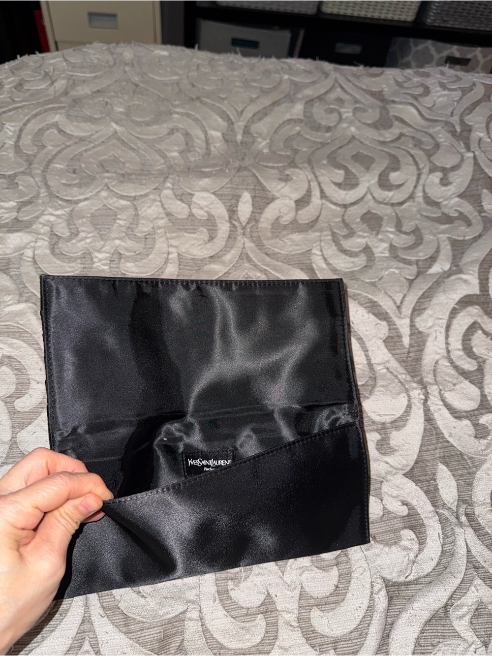 Yves Saint Laurent Black Satin & Velvet Waist Cummerbund with YSL Monogram & ysl - Picture 9 of 9